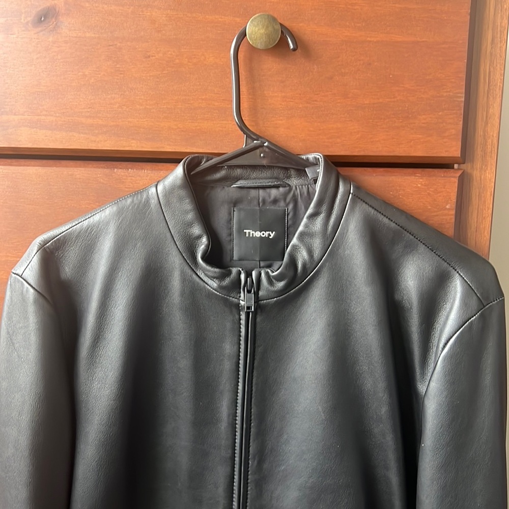 Theory Leather Jacket Size M (Black)